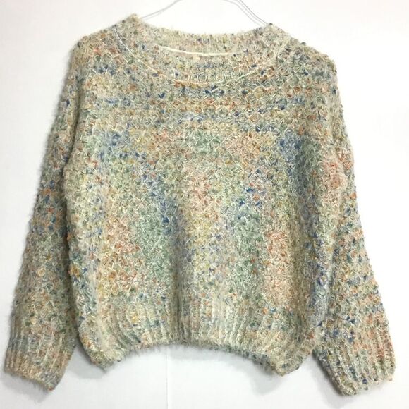 RAGA Crewneck Sweater Neutral Pullover Knit Confetti New Size Medium - Picture 2 of 7
